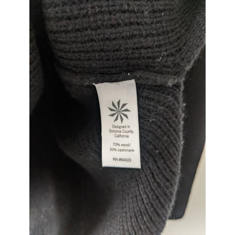 Athleta Bell Sleeve Wool Cashmere Knit Sweater M Crew Neck Pullover Black - Picture 8 of 10